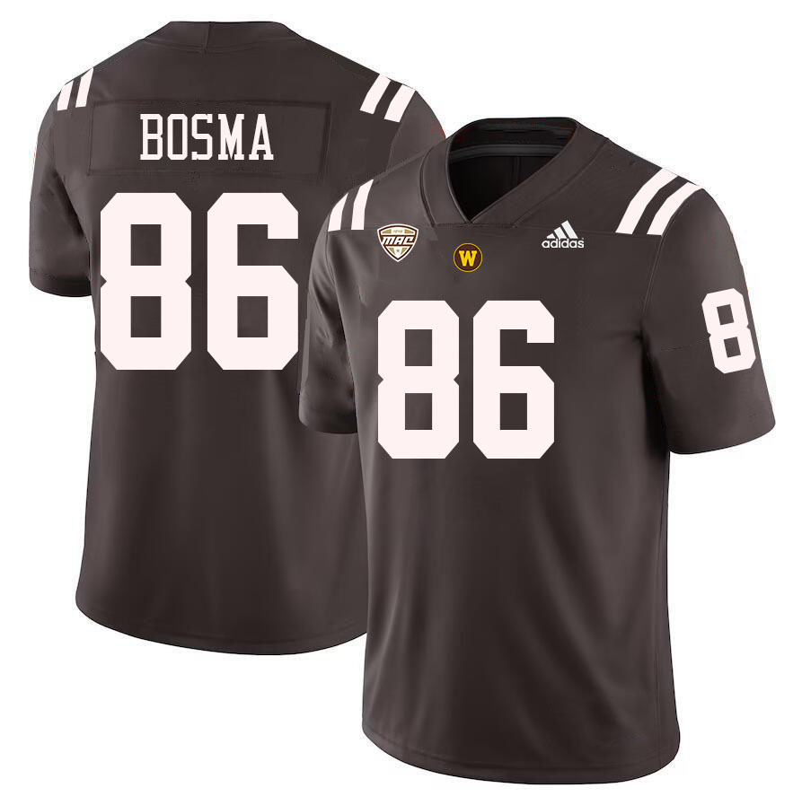 #86 Blake Bosma Western Michigan Broncos College Football Jerseys Stitched-Brown